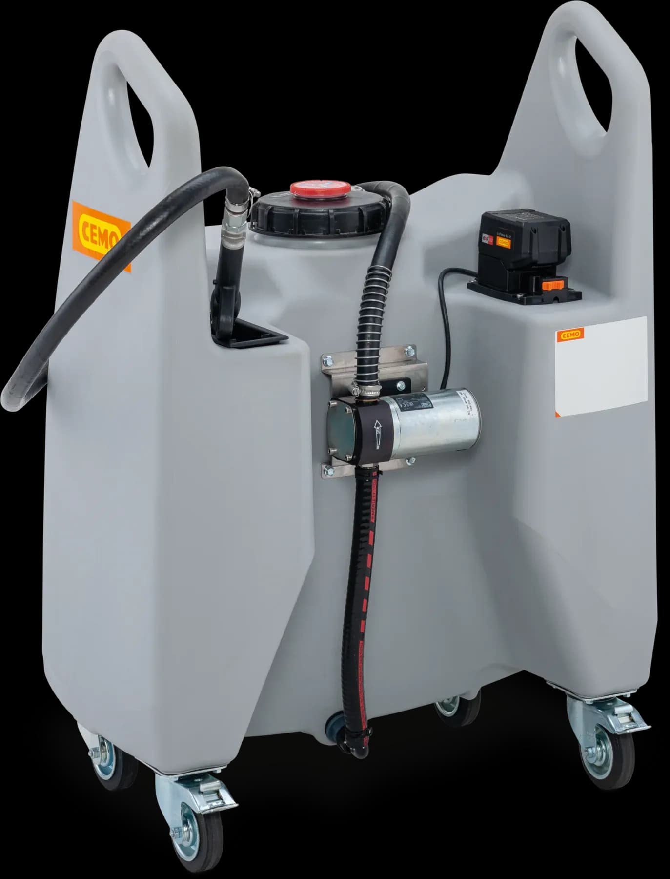 Transfer-Trolley Öl 130 l mit Elektropumpe und CAS Akku 1
