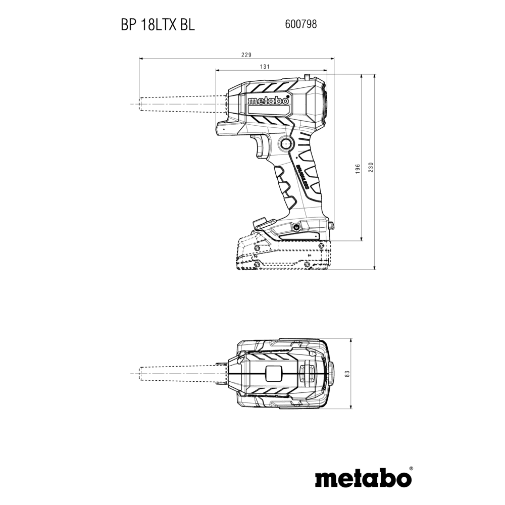 BP 18 LTX BL (600798850) Akku-Blaspistole 10