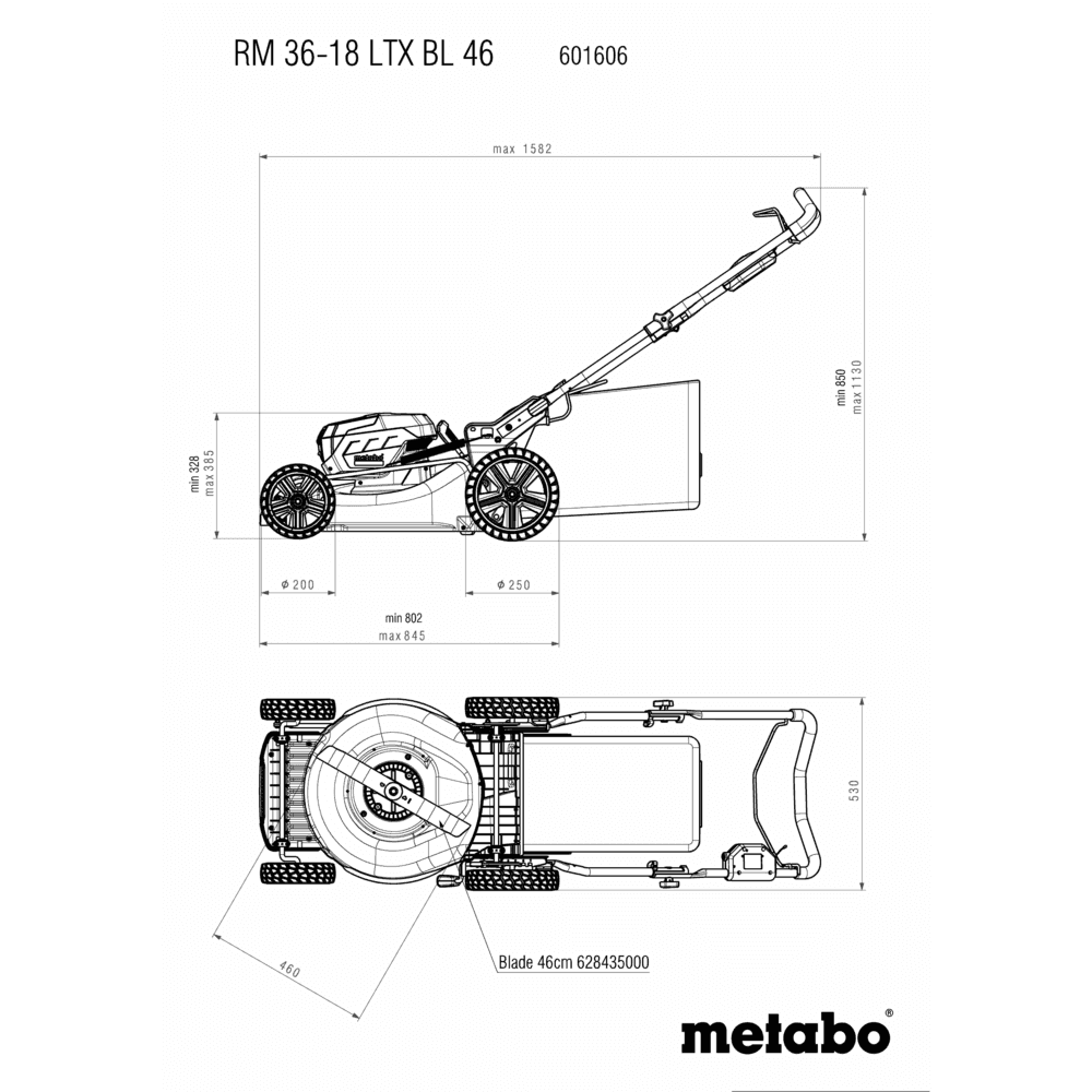 RM 36-18 LTX BL 46 (601606850) Akku-Rasenmäher 12