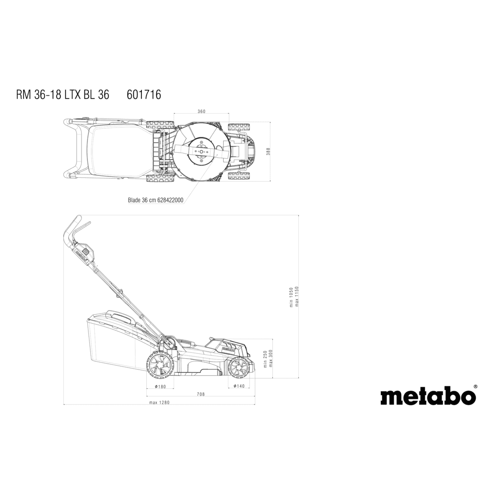 RM 36-18 LTX BL 36 (601716850) Akku-Rasenmäher 16