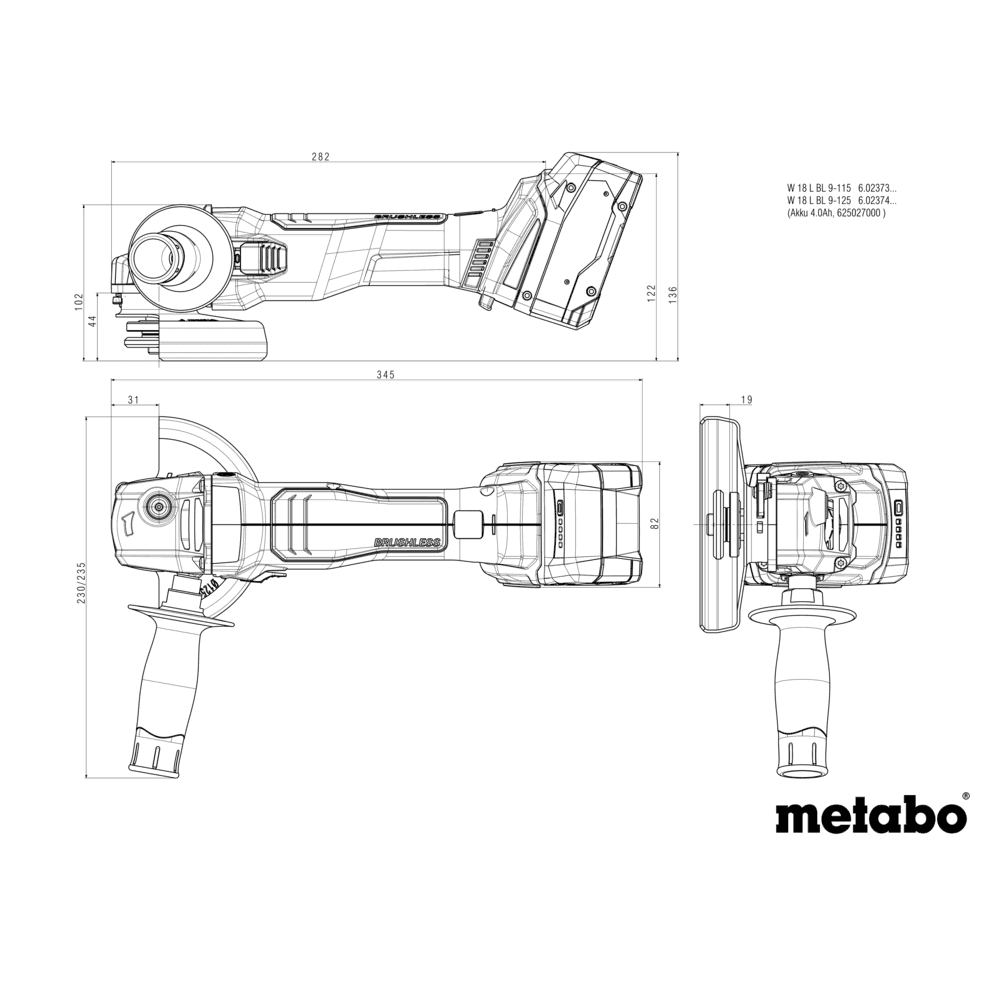 W 18 L BL 9-115 (602373840) Cordless angle grinder 4
