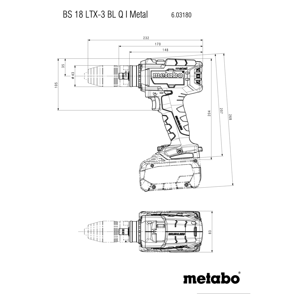 BS 18 LTX-3 BL Q I Metal (603180840) Akku-Bohrschrauber 13