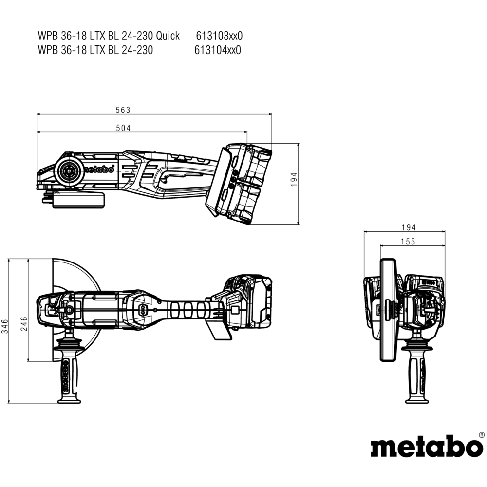 WPB 36-18 LTX BL 24-230 Quick (613103840) Akku-Winkelschleifer 5