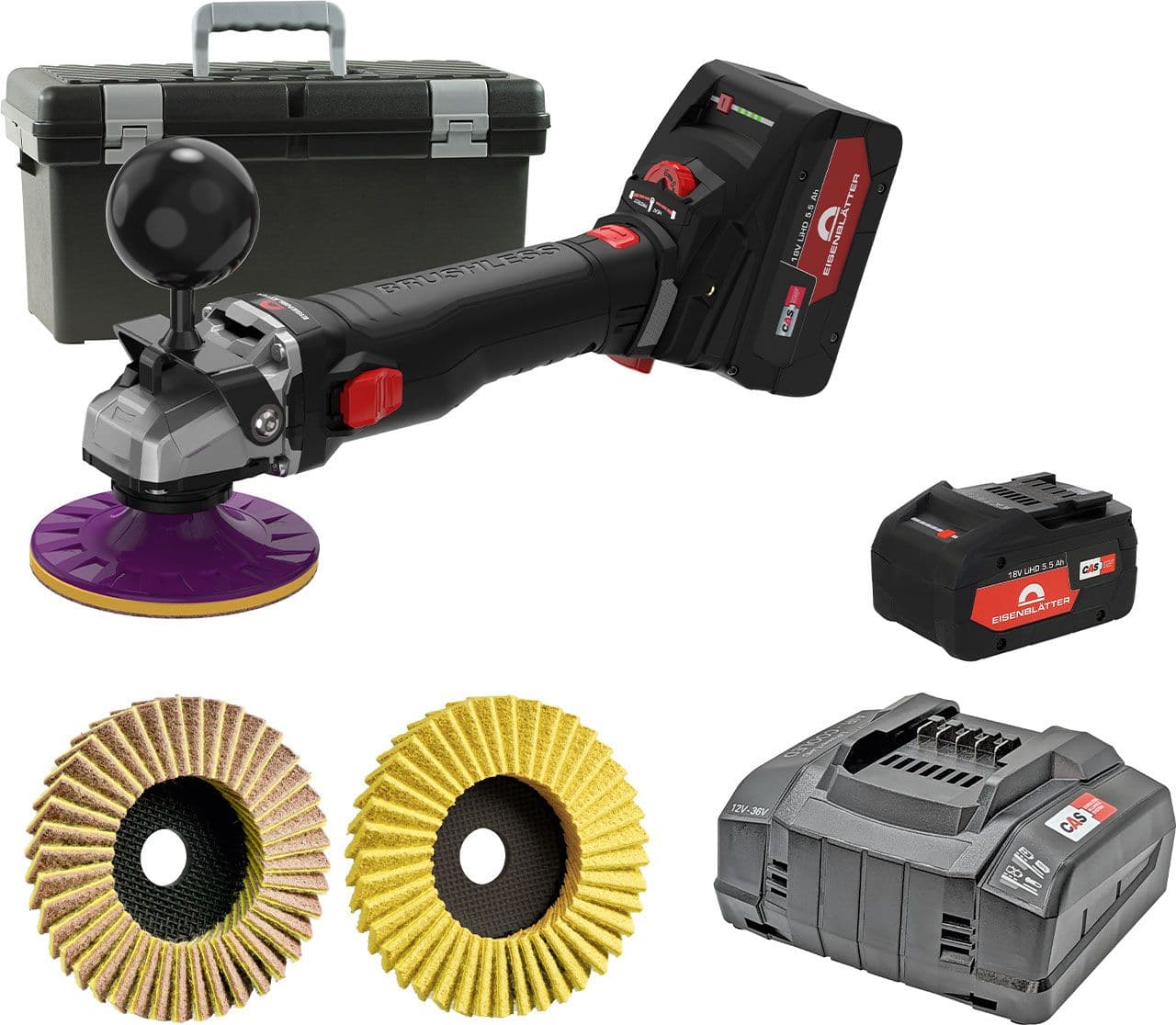 VARILEX POLISHER AKKU BRUSHLESS Grundset im Koffer inkl. Ladegerät und 2 Akkus 1
