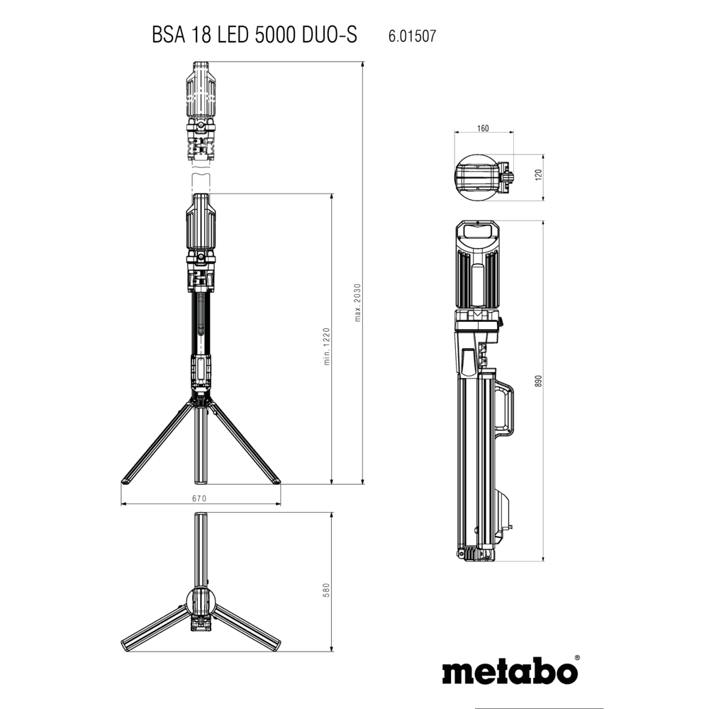BSA 18 LED 5000 DUO-S (601507850) Akku-Baustrahler 11