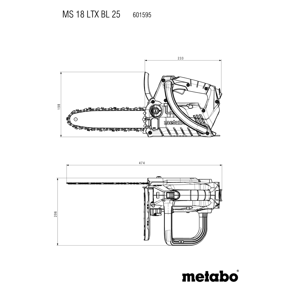 MS 18 LTX BL 25 (601595850) Akku-Kettensäge 14