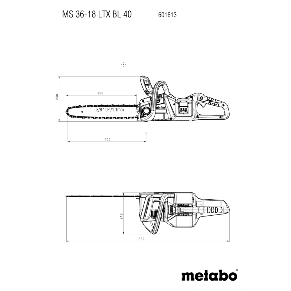 MS 36-18 LTX BL 40 (601613850) Akku-Kettensäge 13