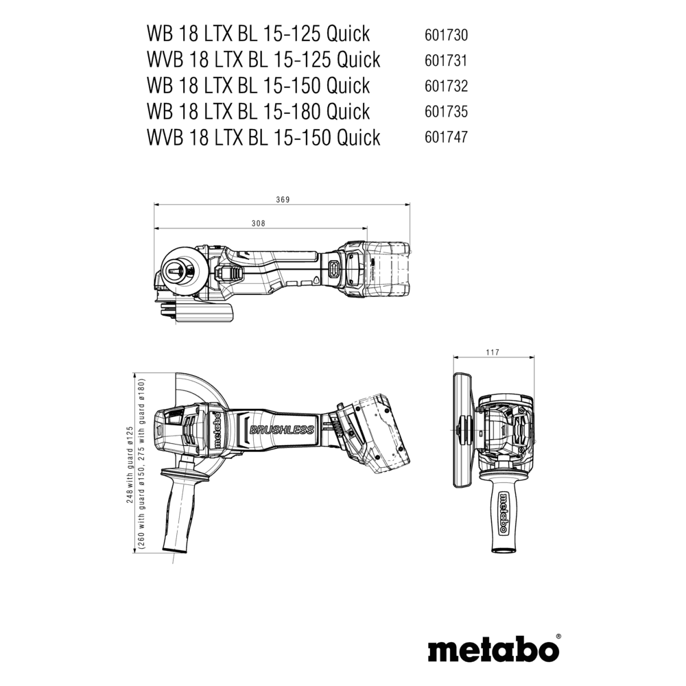 WB 18 LTX BL 15-125 Quick (601730840) Akku-Winkelschleifer 6