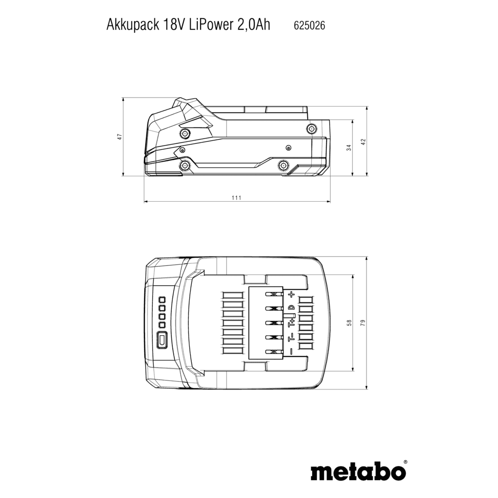 LiPOWER Akkupack 18 V - 2,0 Ah (625026000) 3
