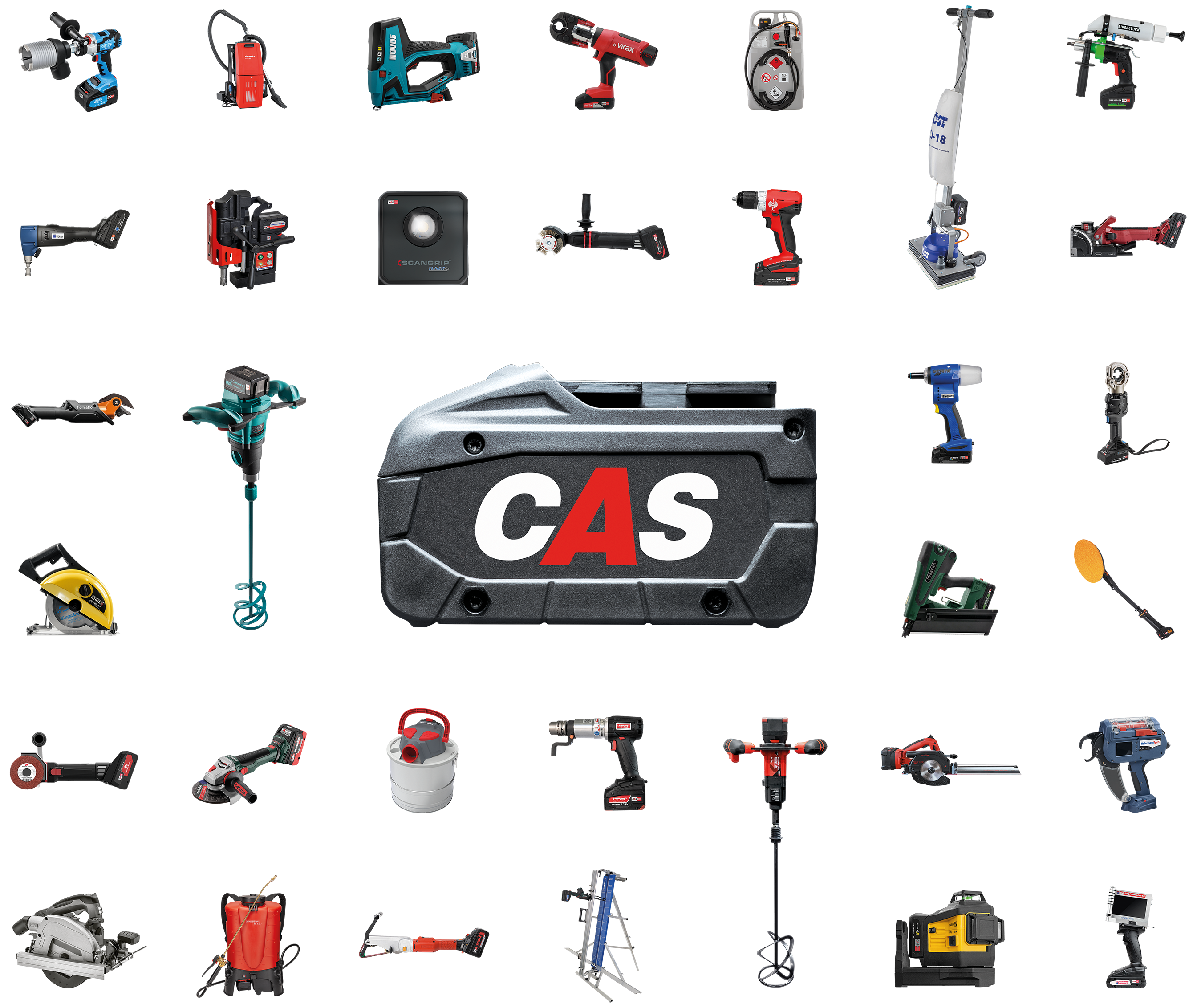 Illustration of various tools from the CAS brand world